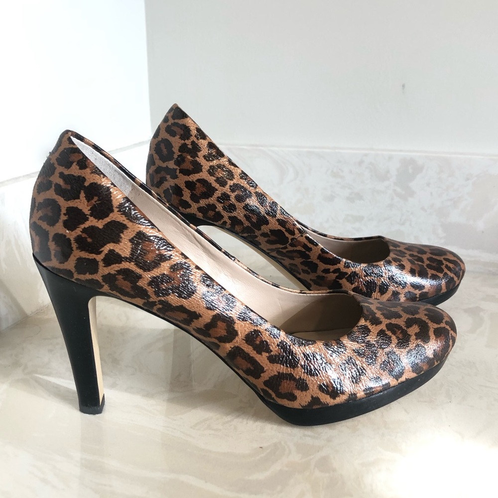 Franco Sarto L-Luxe Leopard Pumps With Black Trim